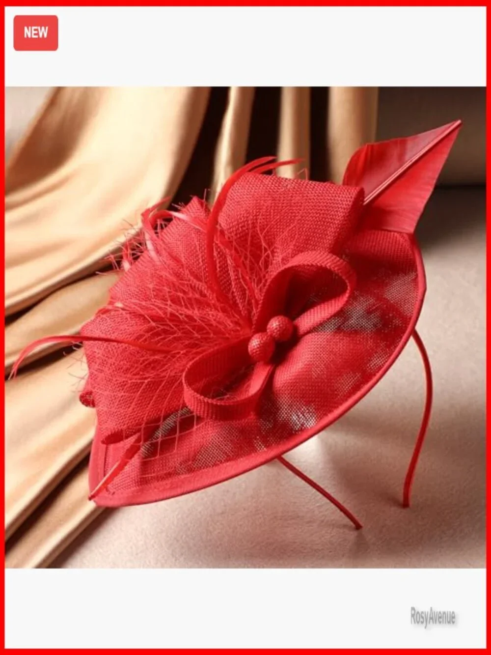 Adjustable Derby Fascinator Hat with Feathers for Tea Parties & Events